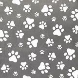 Cuddle® Prints - Paws Graphite/Snow 60" Minky Yardage Primary Image