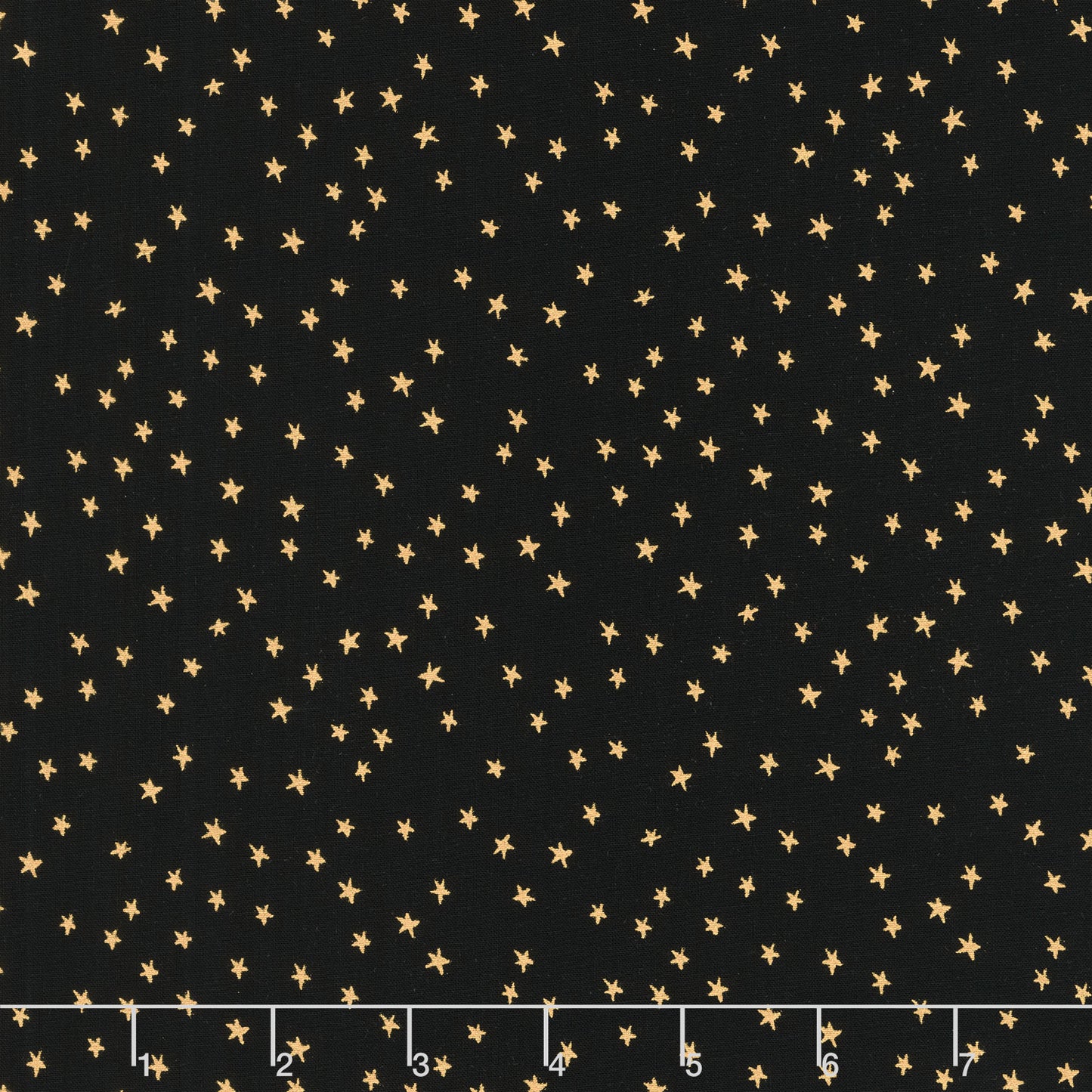 Starry - Mini Stars Black Gold Yardage Primary Image