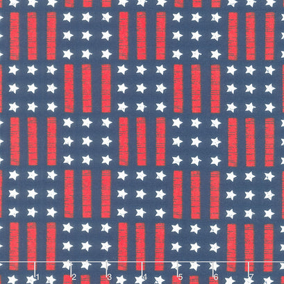 Land of the Brave - Stars and Stripes Navy Yardage