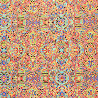 African Sunset - African Geo Patterns Multi Metallic Yardage