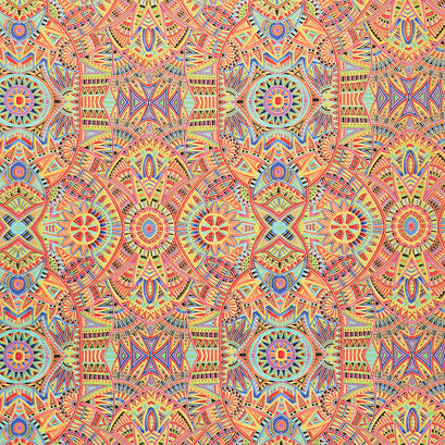 African Sunset - African Geo Patterns Multi Metallic Yardage