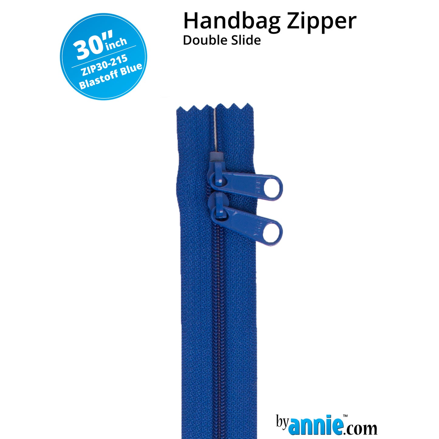 ByAnnie 30" Double Slide Zipper - Blastoff Blue Primary Image