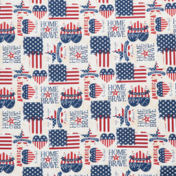 Hearts' Anthem - Patriotic Toss Cream Yardage Primary Image