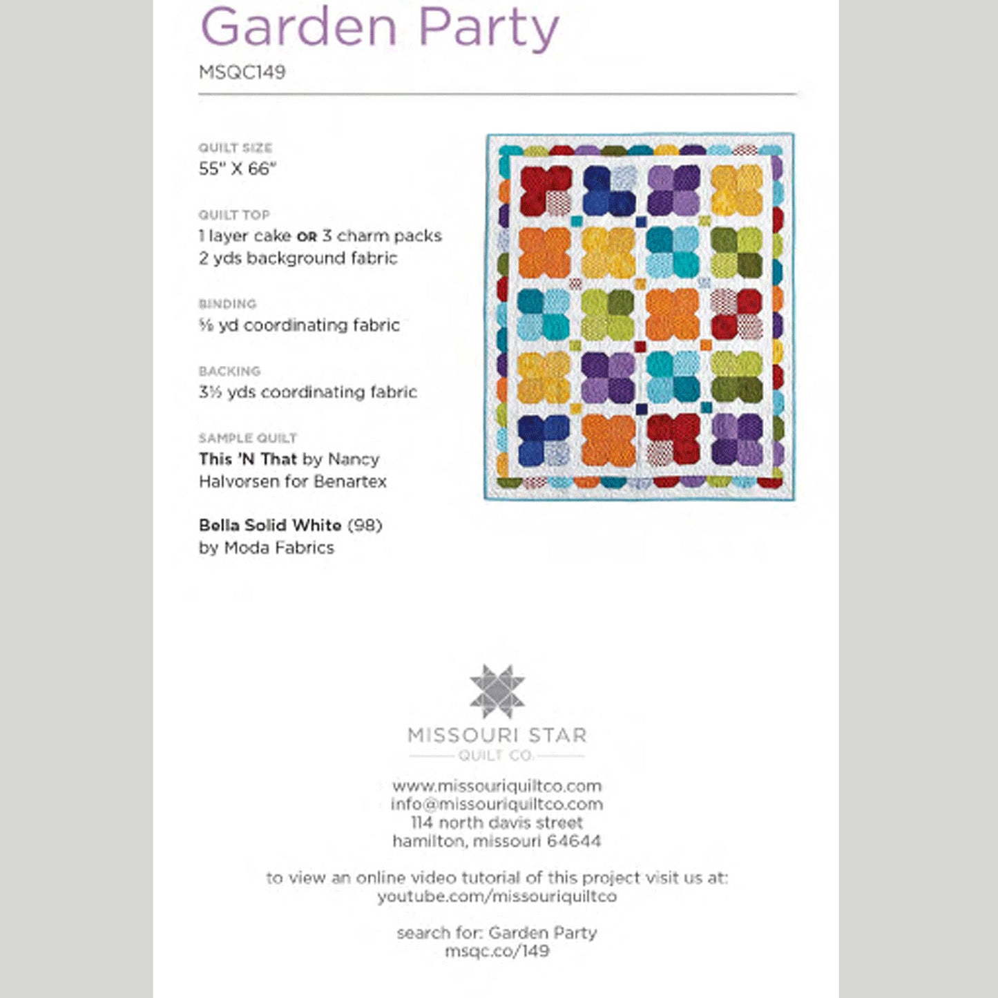 Digital Download - Garden Party Quilt Pattern by Missouri Star Alternative View #1