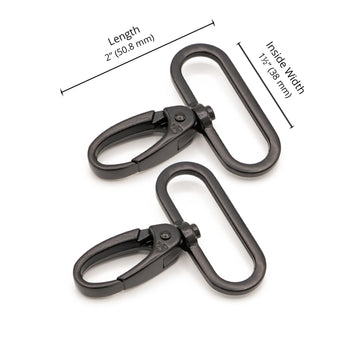 ByAnnie 1.5" Swivel Snap Hook Black Metal - Set of Two Primary Image