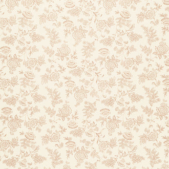 Chocolate Covered Cherries - Fancy Flowers Cream Yardage