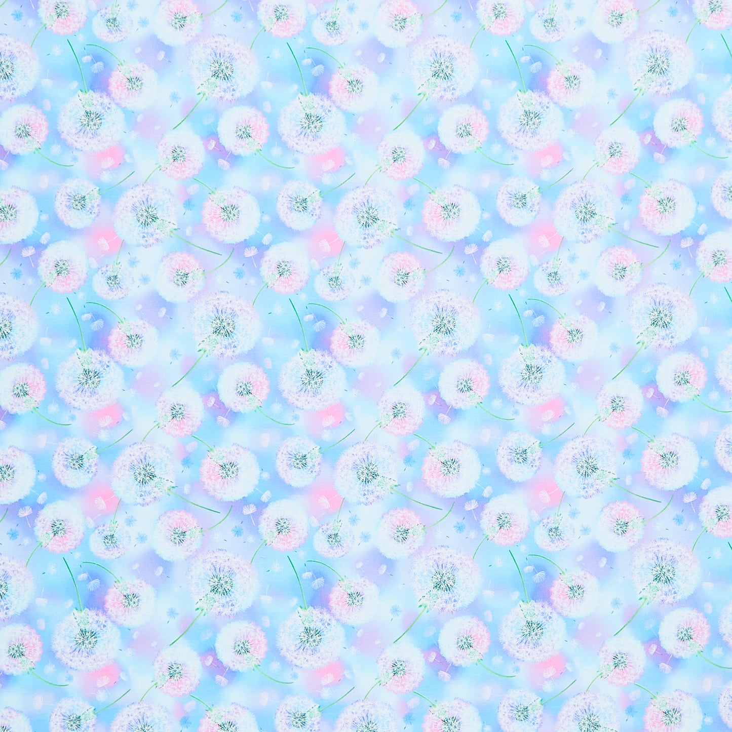 Fanciful Fronds - Ethereal Dandelion Field Blue Yardage Primary Image