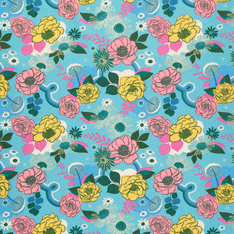 Reverie - Meander Succulent Metallic Yardage