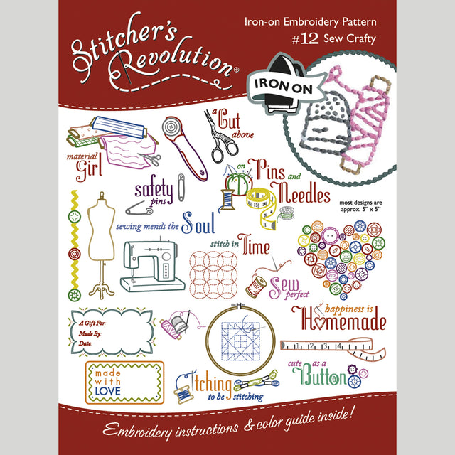 Stitcher's Revolution Sew Crafty Iron-On Embroidery Pattern Primary Image