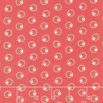 Christmas Eve - Wreath Dot Cranberry Yardage