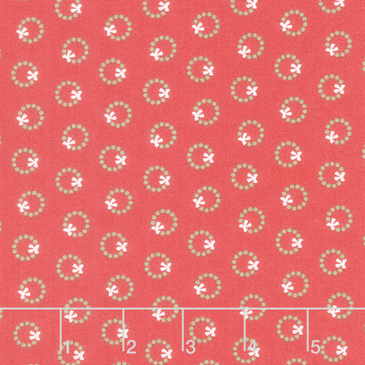 Christmas Eve - Wreath Dot Cranberry Yardage