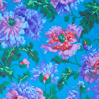 Kaffe Fassett Collective - February 2024 Bright Colorway Garden Party Blue Yardage