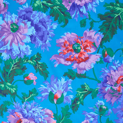 Kaffe Fassett Collective - February 2024 Bright Colorway Garden Party Blue Yardage
