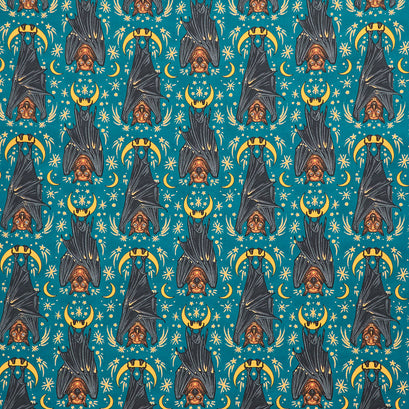 Storybook Halloween - Aim for the Moon Turquoise Yardage