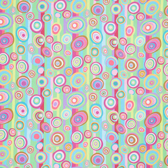 In Motion Lines with Circles - Lemongrass Multi Yardage