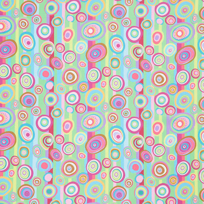 In Motion Lines with Circles - Lemongrass Multi Yardage