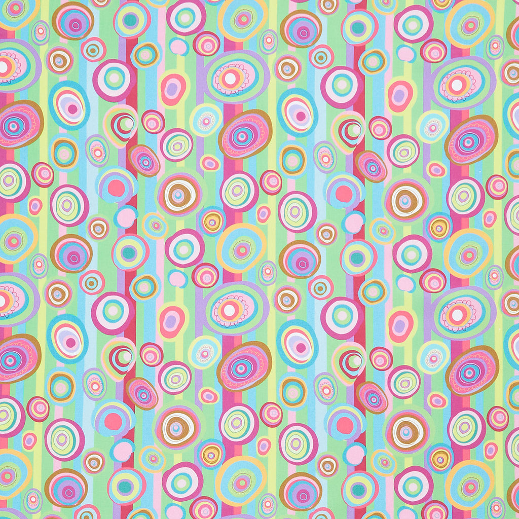 In Motion Lines with Circles - Lemongrass Multi Yardage Primary Image