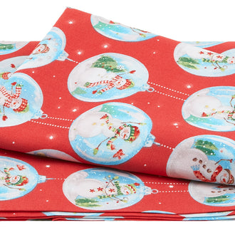 Snow Day - Snowglobes Red 2 Yard Cut