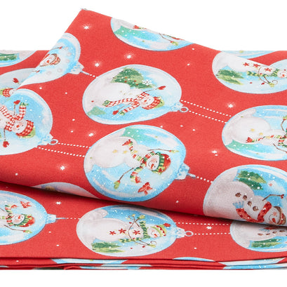 Snow Day - Snowglobes Red 2 Yard Cut