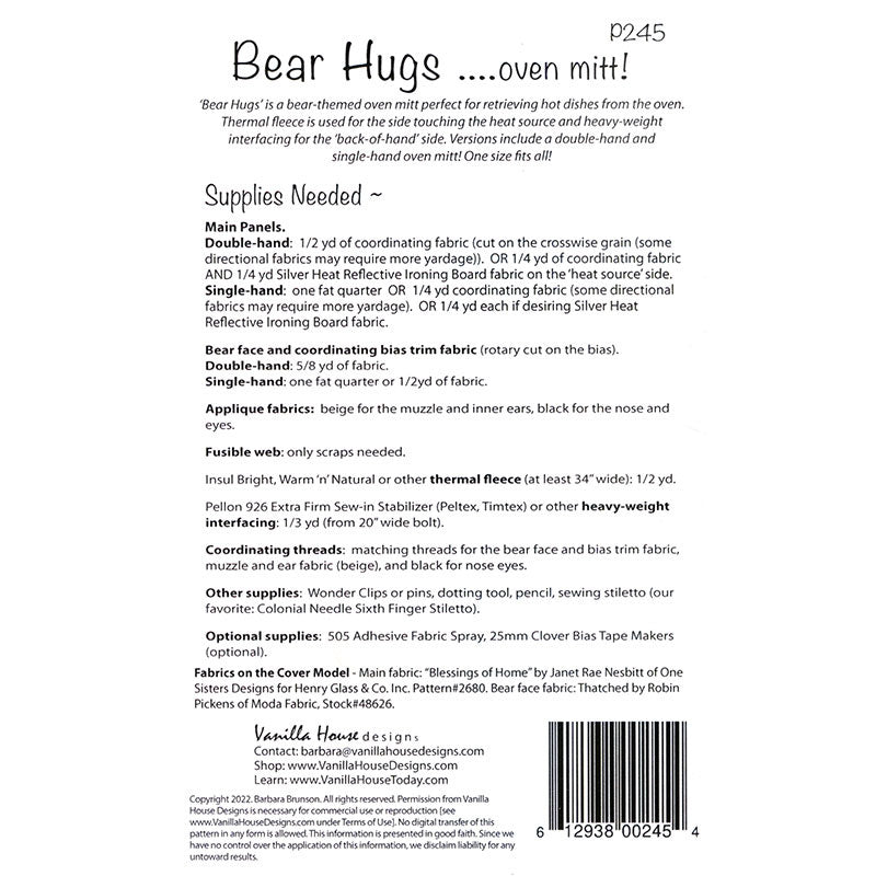 Bear Hugs Oven Mitts Pattern Alternative View #1