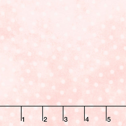 Little Lambies - Polka Dots Light Pink White Yardage
