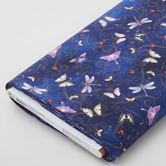 Secret Garden - Sapphire Butterflies 10 Yard Bolt