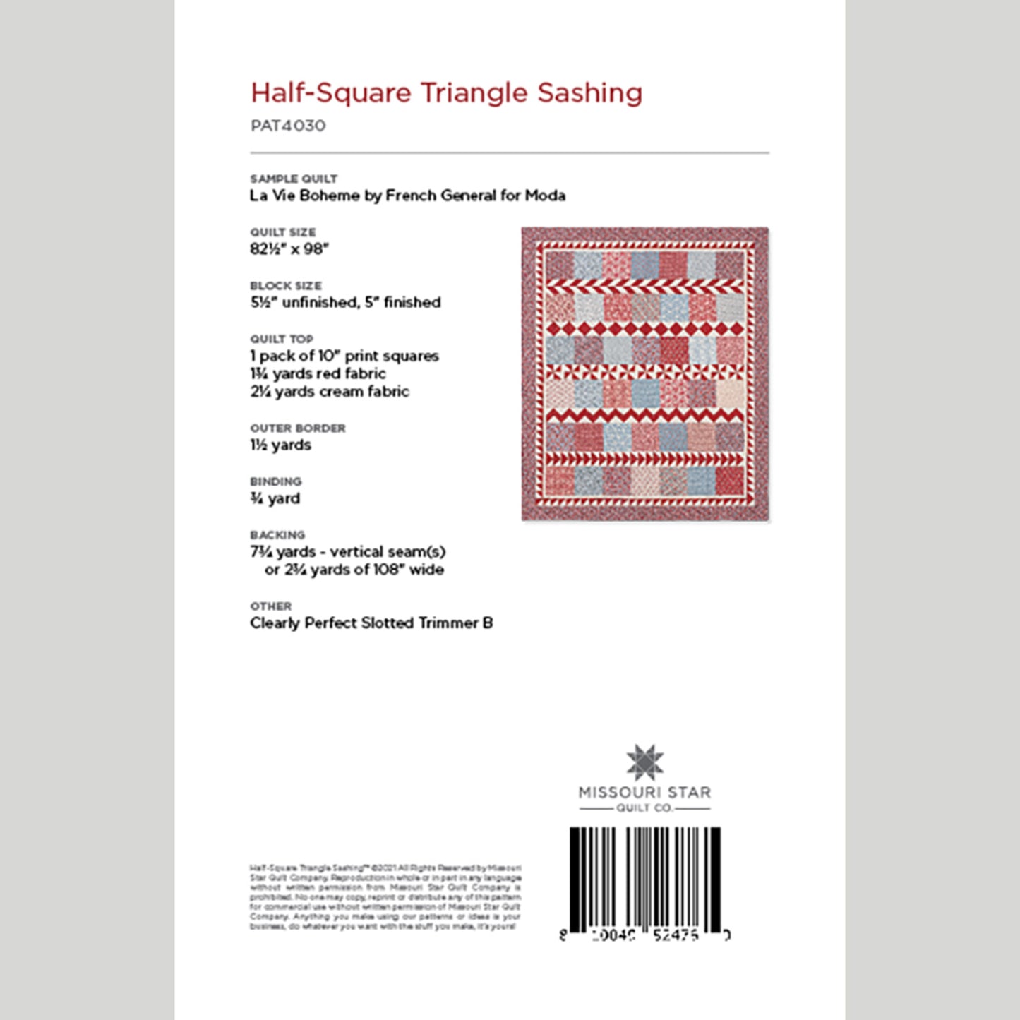 Digital Download - Half-Square Triangle Sashing Quilt Pattern by Missouri Star Alternative View #1