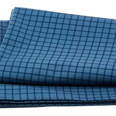Love You! Gnome-Atter What - Window Pane Plaid Blue 2 Yard Cut