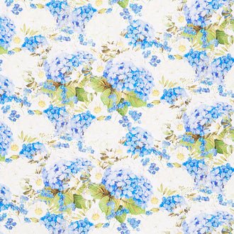 Periwinkle Spring - Packed Floral Periwinkle Digitally Printed Yardage
