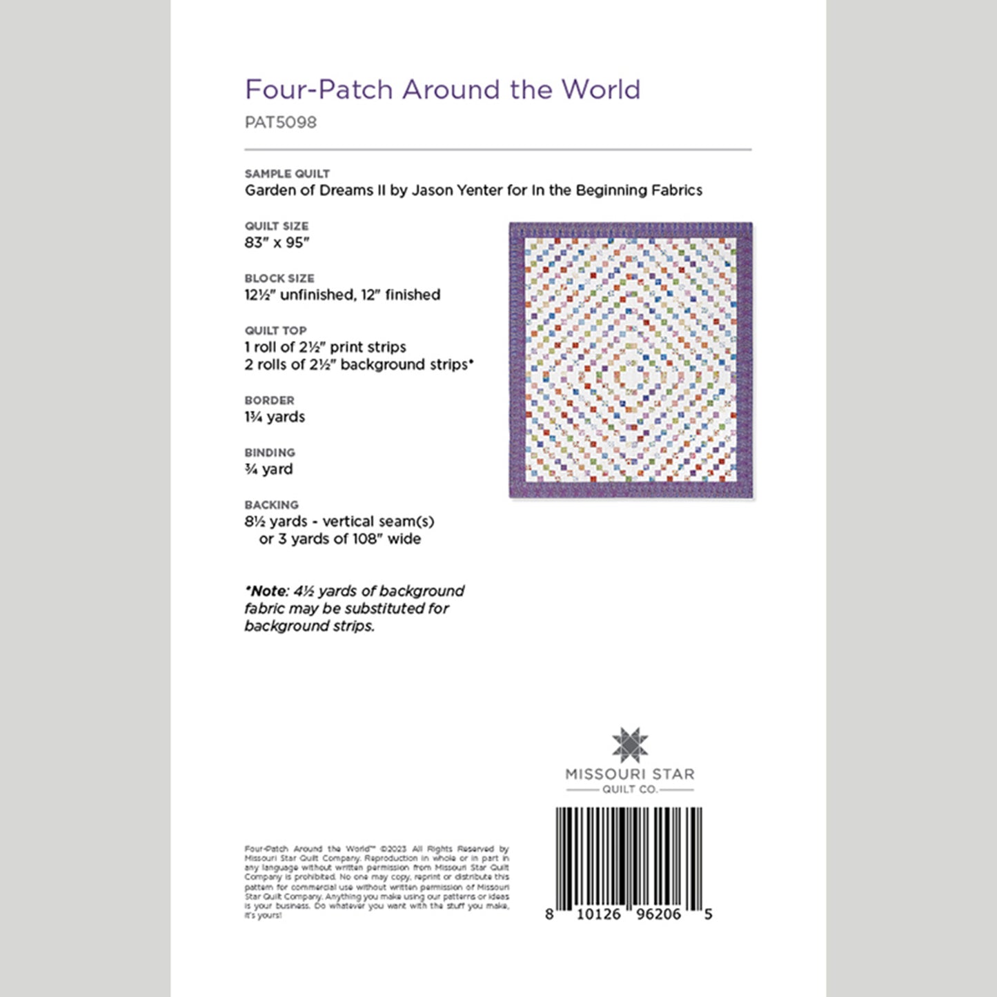 Digital Download - Four Patch Around the World Quilt Pattern by Missouri Star Alternative View #1