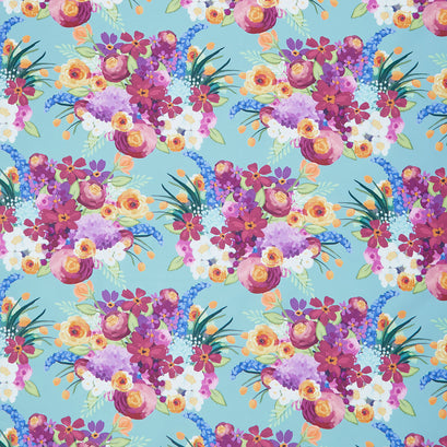Floralicious - Main Aqua Yardage