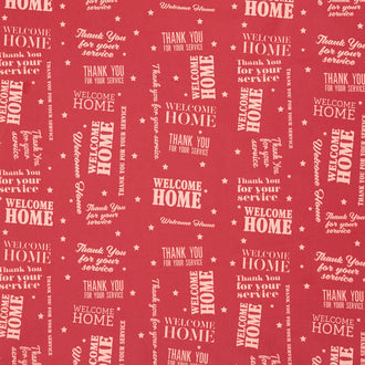 Welcome Home Welcome Home Text - Red Cherry Yardage
