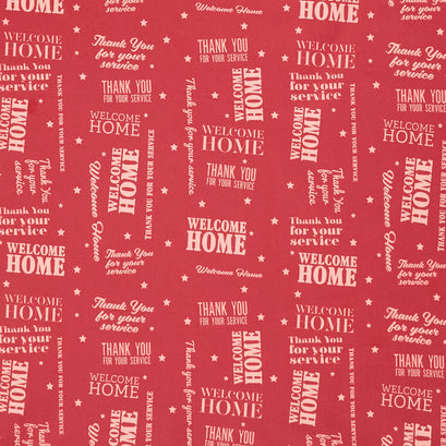 Welcome Home Welcome Home Text - Red Cherry Yardage