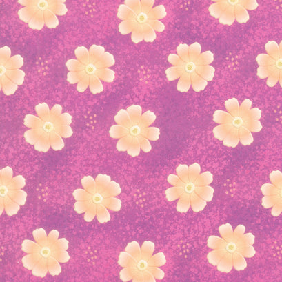 Blooming Medium Floral with Dots - Pink Magenta Yardage