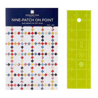 Missouri Star 2.5" x 8" Ruler & Nine Patch on Point Quilt Pattern Bundle*disassembled