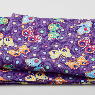 Pocketful of Sunshine - Butterflies Purple 2 Yard Cut