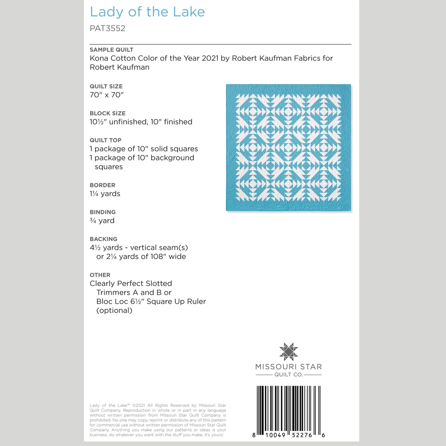 Digital Download - Lady of the Lake Quilt Pattern by Missouri Star Alternative View #1