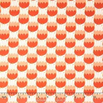 Enchanted - Tulips Red Orange Yardage