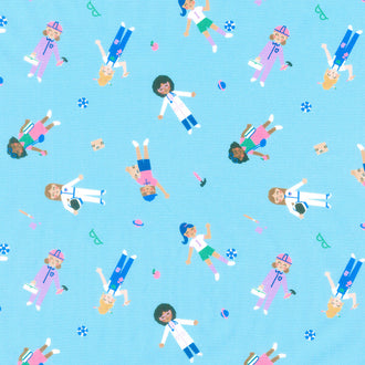 Novelty - Timeless Treasures Women Professions Blue Yardage