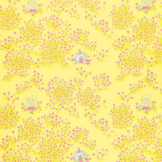 Lucky Rabbit - Fairy House Yellow Yardage