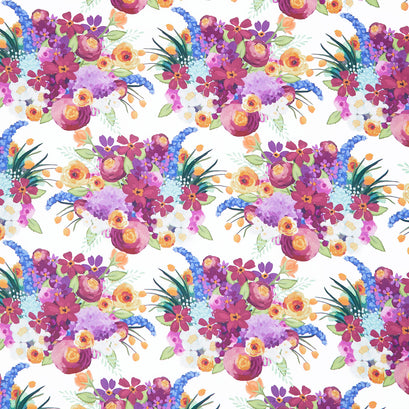 Floralicious - Main White Yardage