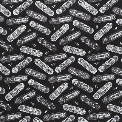 Novelty - Graffiti Skateboards Black Digitally Printed Yardage