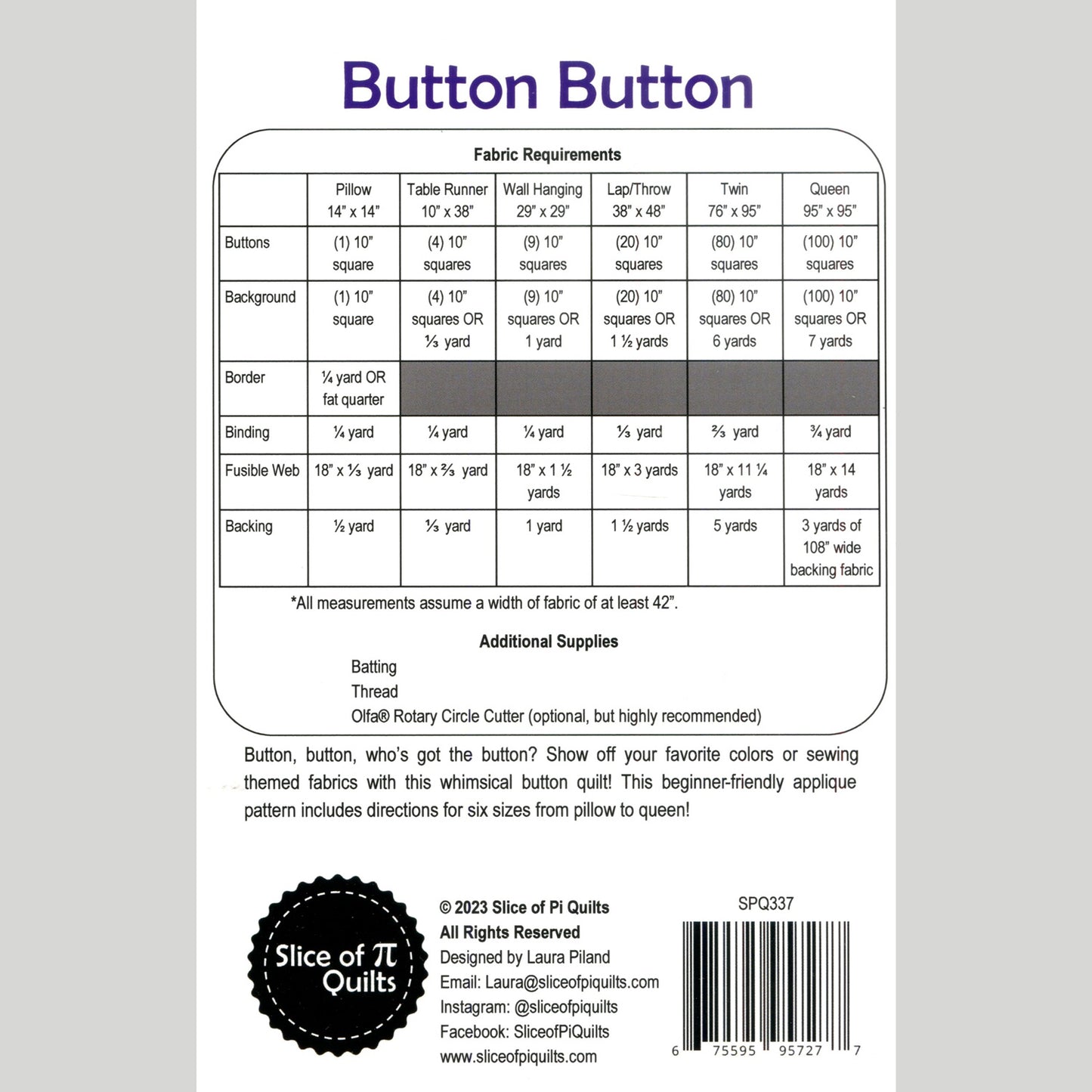 Button Button Quilt Pattern Alternative View #1
