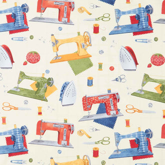 Common Threads - Sewing Machine and Notions Cream Yardage