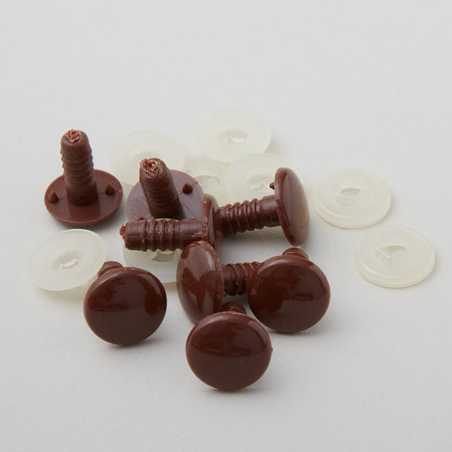 Plastic Button Safety Eyes - 15mm Brown - 4 Pairs Primary Image