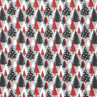 It's Snow Wonder - Christmas Trees Gray Yardage