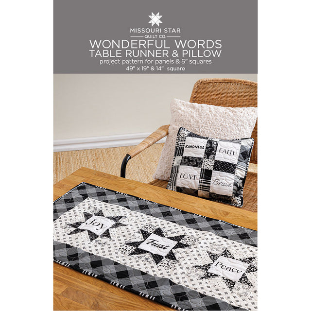Wonderful Words Table Runner & Pillow Pattern by Missouri Star Primary Image