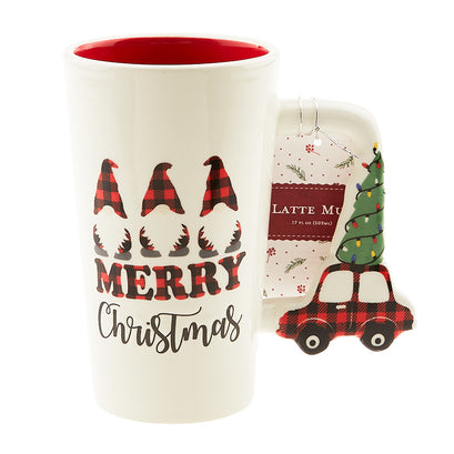 Red Plaid Truck Latte Mug