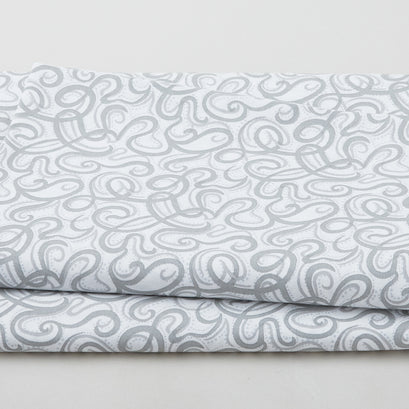 Infinity - Flowing Ribbon With Dots Gray 108" Wide 3 Yard Cut