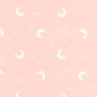 Cozy Cotton Flannels - Over the Moon Full Collection Moons Pink Lemonade Yardage
